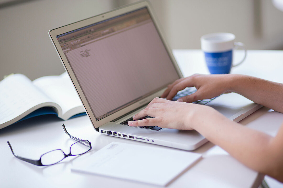 A person working on a laptop